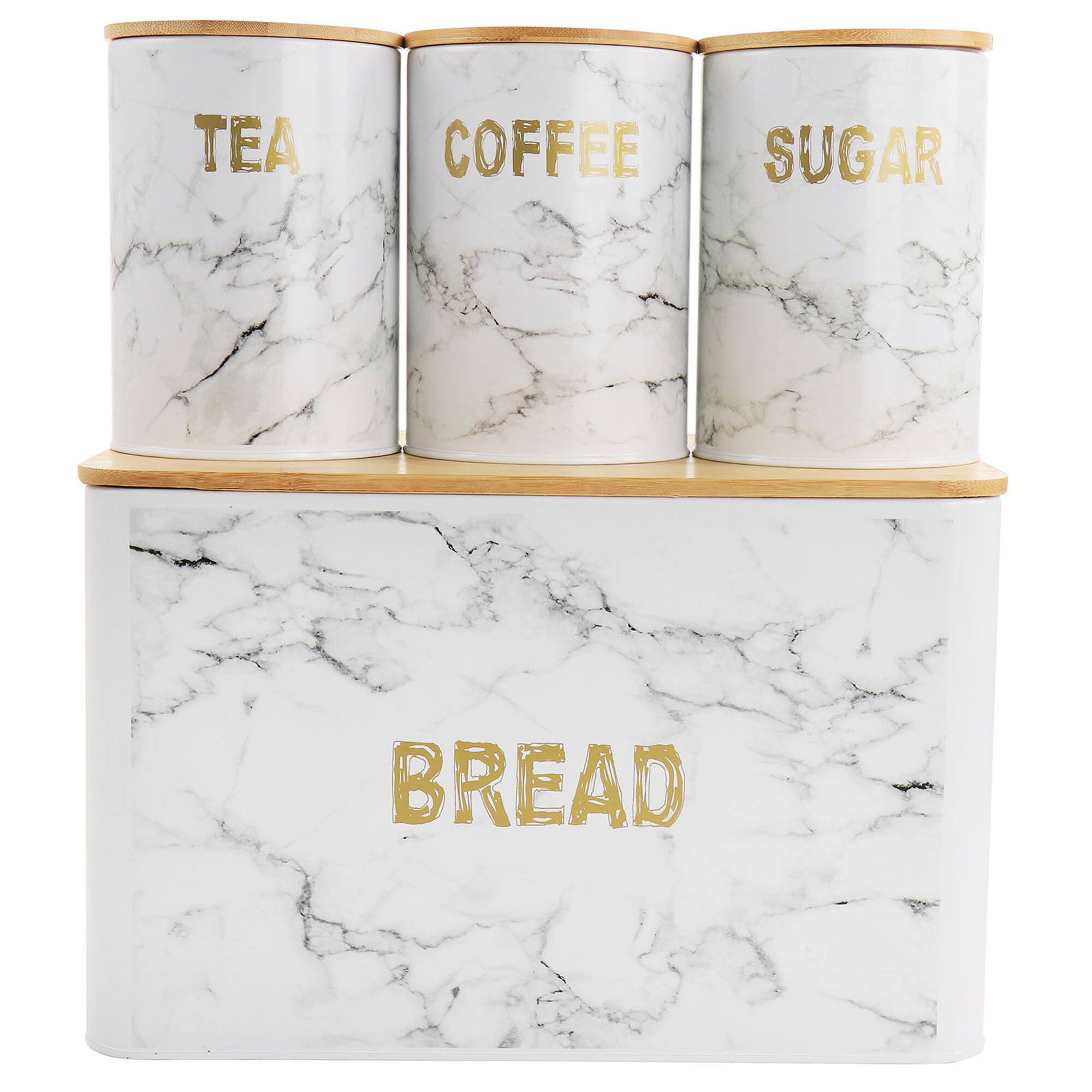 MegaChef Marble Iron Canister Set